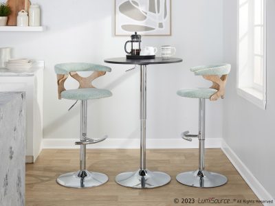 Gardenia Seafoam Green Contemporary Swivel Adjustable Barstool (Set of 2)