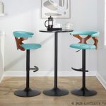 Gardenia Teal Swivel Adjustable Contemporary Barstools (Set of 2) 14 Gardenia Teal Swivel Adjustable Contemporary Barstools (Set of 2)
