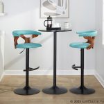 Gardenia Teal Swivel Adjustable Contemporary Barstools (Set of 2) 13 Gardenia Teal Swivel Adjustable Contemporary Barstools (Set of 2)