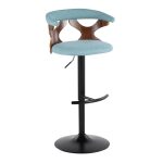 Gardenia Teal Swivel Adjustable Contemporary Barstools (Set of 2) 18 Gardenia Teal Swivel Adjustable Contemporary Barstools (Set of 2)