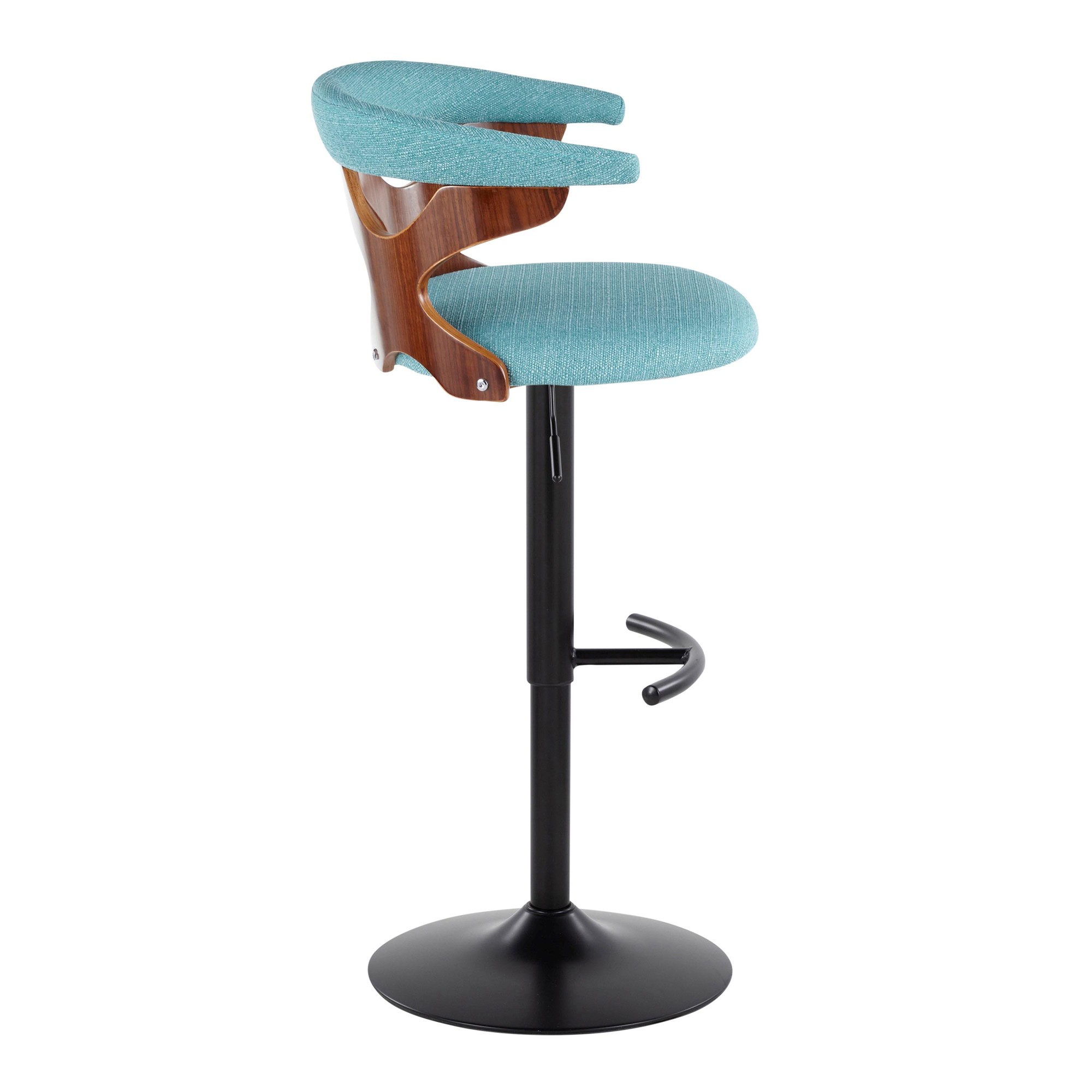 Gardenia Teal Swivel Adjustable Contemporary Barstools (Set of 2) 7 Gardenia Teal Swivel Adjustable Contemporary Barstools (Set of 2) - Image 7