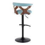Gardenia Teal Swivel Adjustable Contemporary Barstools (Set of 2) 20 Gardenia Teal Swivel Adjustable Contemporary Barstools (Set of 2)