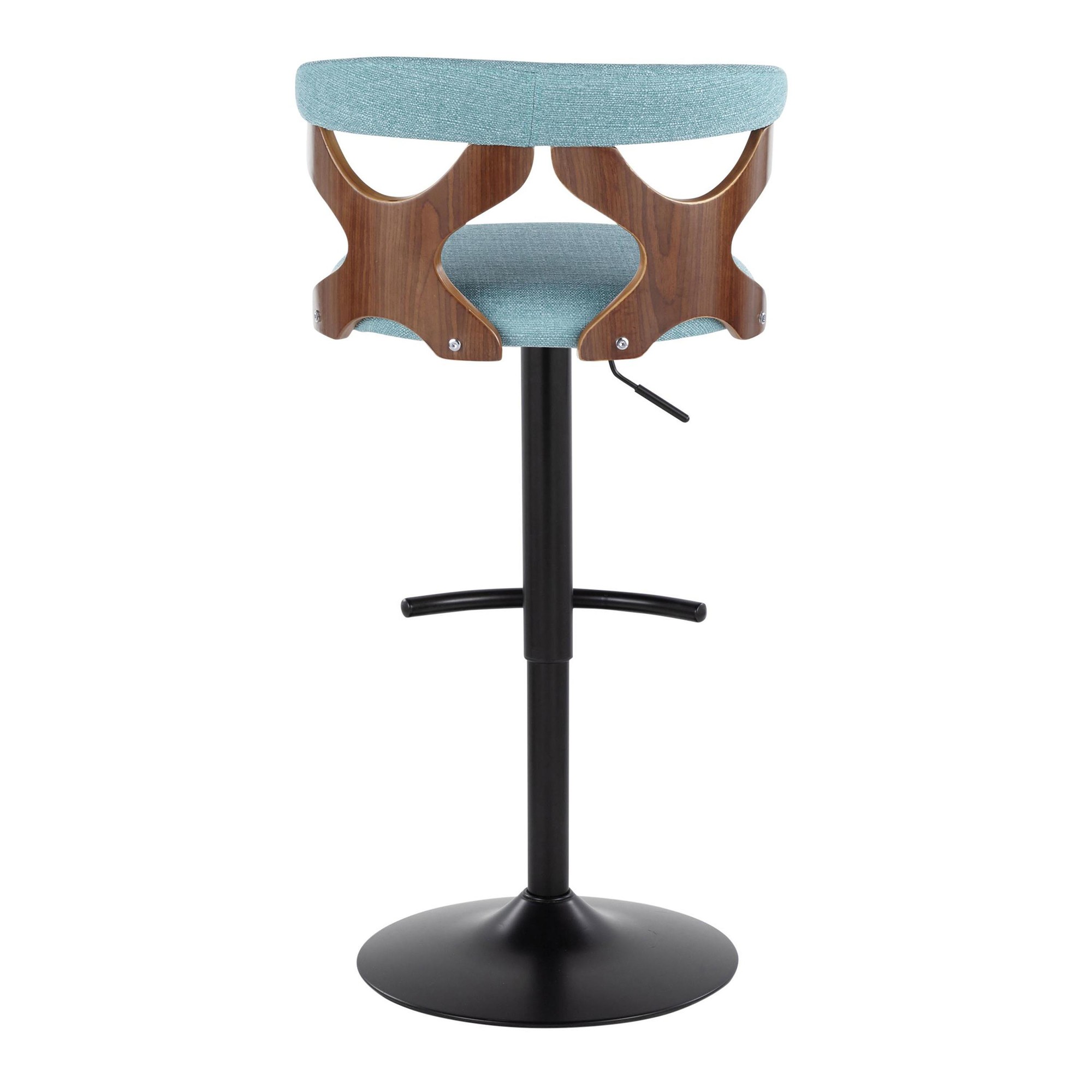 Gardenia Teal Swivel Adjustable Contemporary Barstools (Set of 2) 9 Gardenia Teal Swivel Adjustable Contemporary Barstools (Set of 2) - Image 9