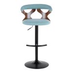 Gardenia Teal Swivel Adjustable Contemporary Barstools (Set of 2) 22 Gardenia Teal Swivel Adjustable Contemporary Barstools (Set of 2)