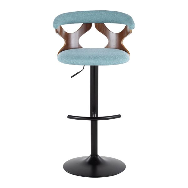 Gardenia Teal Swivel Adjustable Contemporary Barstools Set of 2 9