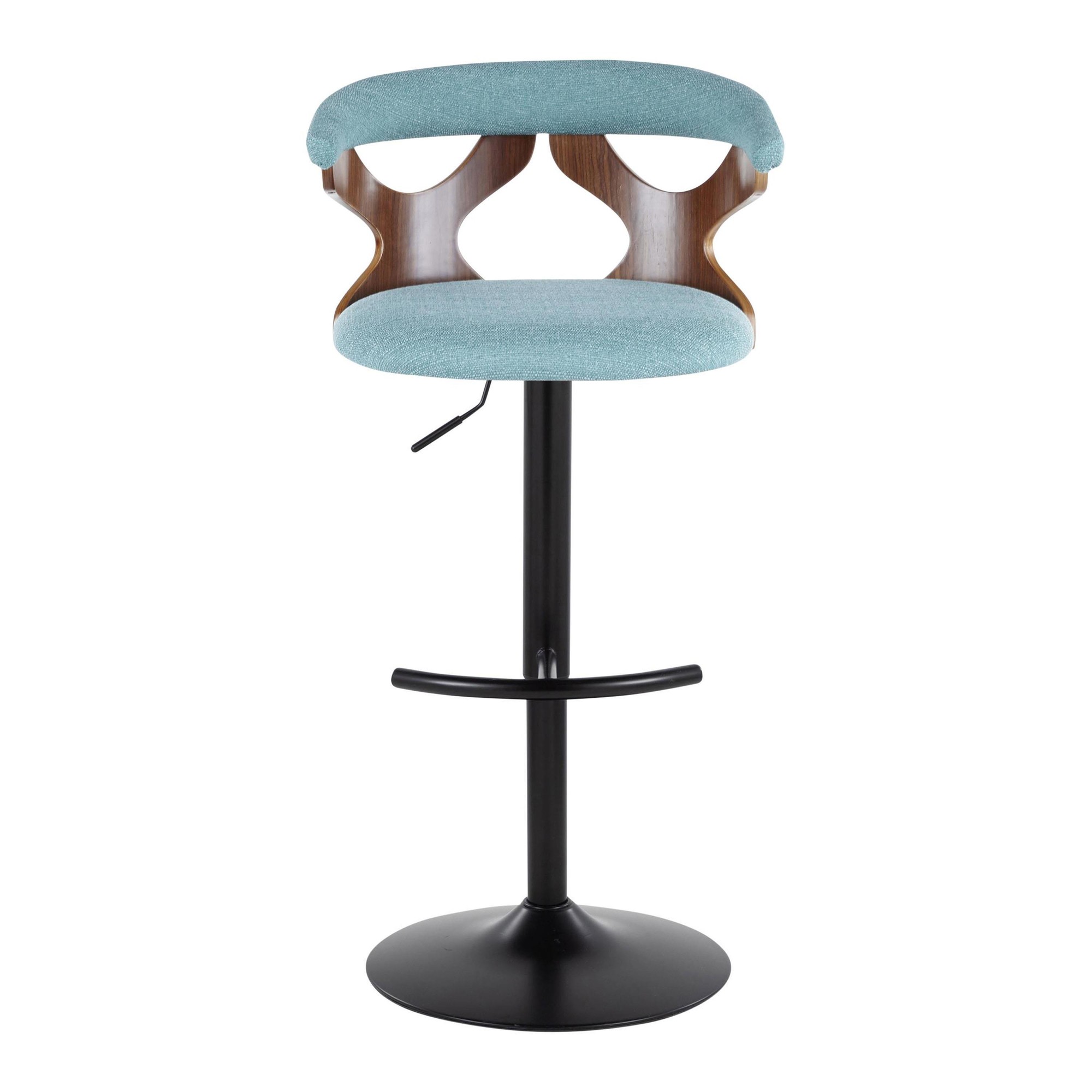 Gardenia Teal Swivel Adjustable Contemporary Barstools (Set of 2) 10 Gardenia Teal Swivel Adjustable Contemporary Barstools (Set of 2) - Image 10