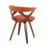 Gardenia Walnut Orange Mid-Century Modern Swivel Accent Chair 16 Gardenia Walnut Orange Mid-Century Modern Swivel Accent Chair