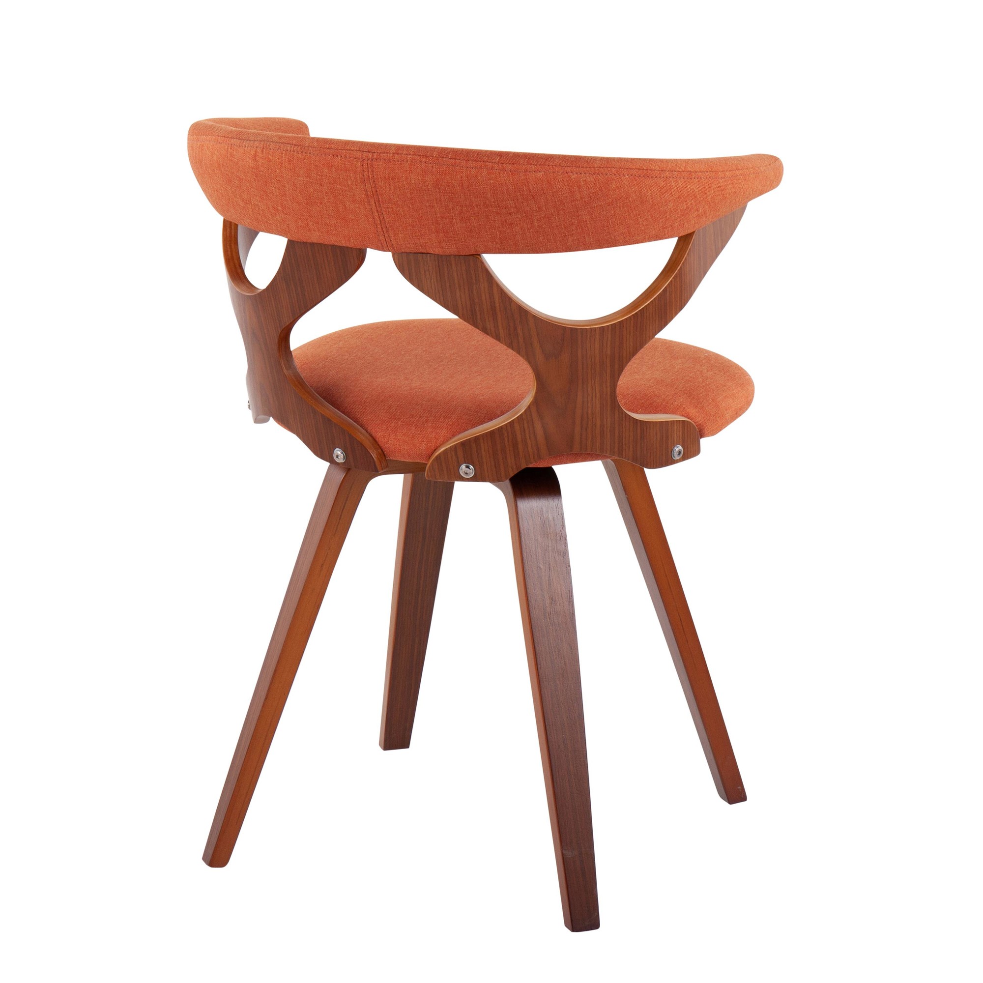 Gardenia Walnut Orange Mid-Century Modern Swivel Accent Chair 6 Gardenia Walnut Orange Mid-Century Modern Swivel Accent Chair - Image 6