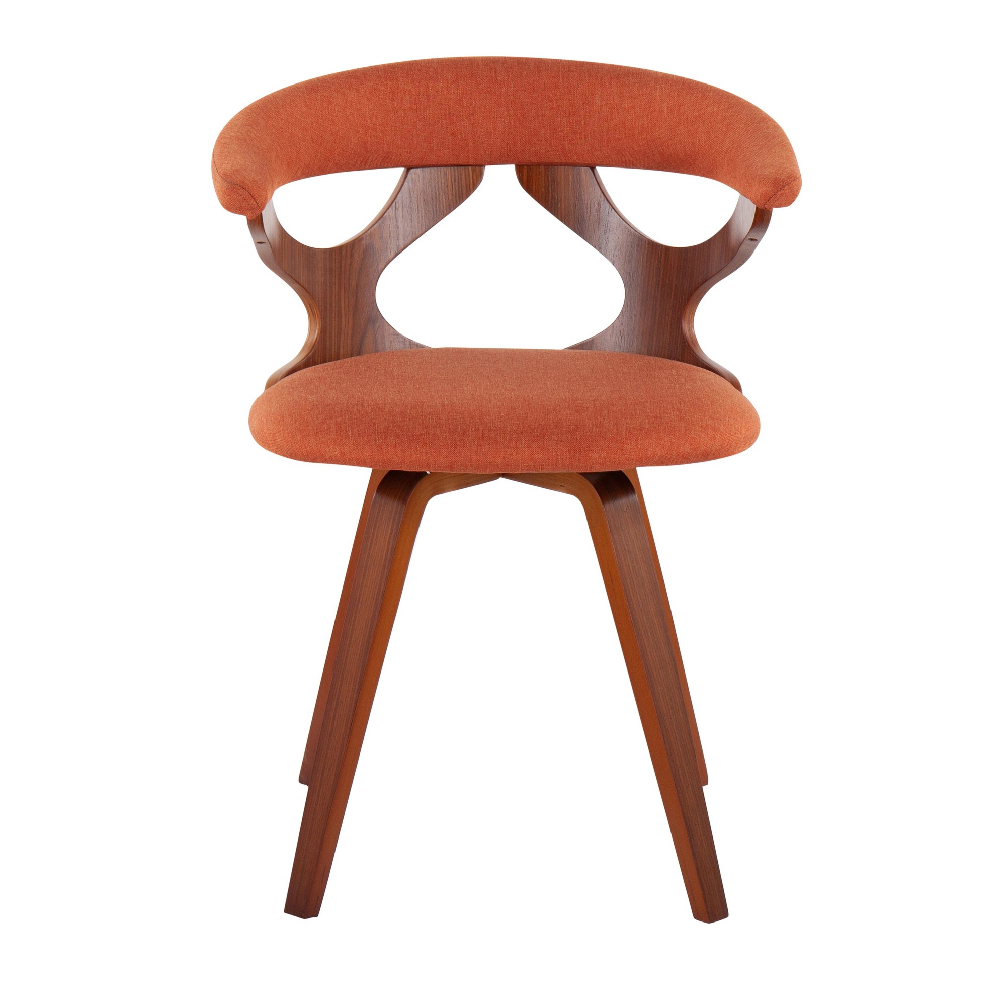 Gardenia Walnut Orange Mid-Century Modern Swivel Accent Chair 8 Gardenia Walnut Orange Mid-Century Modern Swivel Accent Chair - Image 8