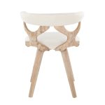 Gardenia White Washed Wood Cream Fabric Mid-Century Swivel Accent Chair