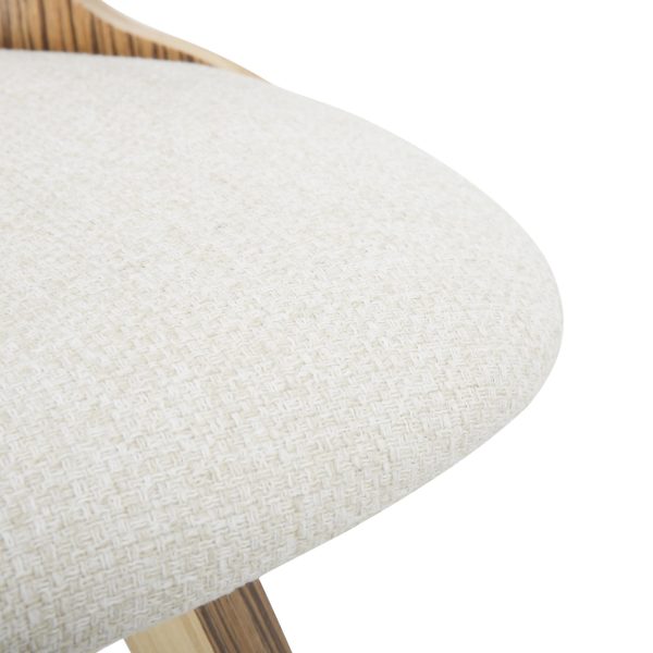 Gardenia Zebra Wood Cream Fabric 29 Inch Swivel Accent Chair 10