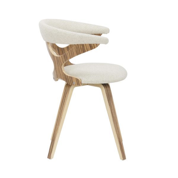 Gardenia Zebra Wood Cream Fabric 29 Inch Swivel Accent Chair 4