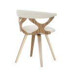 Gardenia Zebra Wood Cream Fabric 29-Inch Swivel Accent Chair