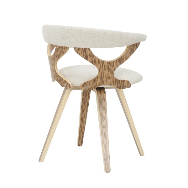 Gardenia Zebra Wood Cream Fabric 29 Inch Swivel Accent Chair 5
