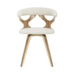 Gardenia Zebra Wood Cream Fabric 29-Inch Swivel Accent Chair