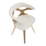Gardenia Zebra Wood Cream Fabric 29-Inch Swivel Accent Chair