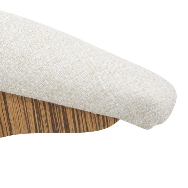 Gardenia Zebra Wood Cream Fabric 29 Inch Swivel Accent Chair 9