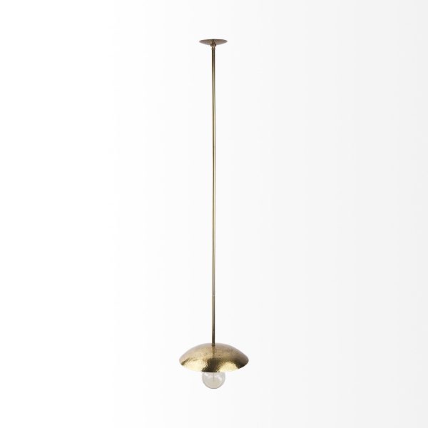 Garnet 13L x 13W Gold Hammered Metal Pendant Light 1