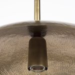 Garnet 13L x 13W Gold Hammered Metal Pendant Light