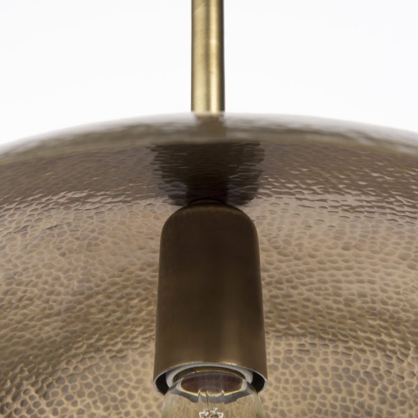 Garnet 13L x 13W Gold Hammered Metal Pendant Light 7