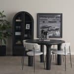 Gehry 72.3" H Dark Brown Metal Brown Wood and Glass Door Display Cabinet