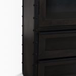 Gehry 72.3" H Dark Brown Metal Brown Wood and Glass Door Display Cabinet
