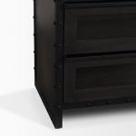 Gehry 72.3" H Dark Brown Metal Brown Wood and Glass Door Display Cabinet