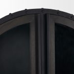 Gehry 72.3" H Dark Brown Metal Brown Wood and Glass Door Display Cabinet