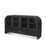 Gehry I 62.3x16.5 Black Metal Frame w/Wood Accent 4 Cabinet Door Two Drawer Sideboard