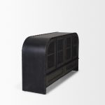 Gehry I 62.3x16.5 Black Metal Frame w/Wood Accent 4 Cabinet Door Two Drawer Sideboard