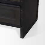 Gehry I 62.3x16.5 Black Metal Frame w/Wood Accent 4 Cabinet Door Two Drawer Sideboard