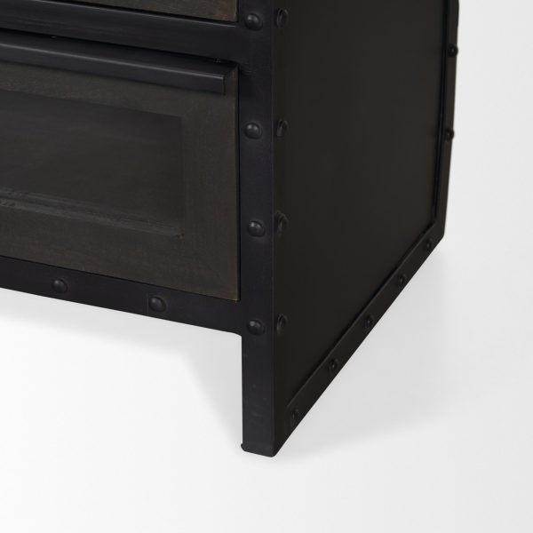 Gehry I 62.3x16.5 Black Metal Frame wWood Accent 4 Cabinet Door Two Drawer Sideboard 9