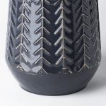 Gemma I Metal Glossy Dark Blue Chevron Vase