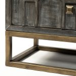 Genevieve I 39L x 16W Gray Fir Veneer And Metal Base 3 Drawer Accent Cabinet