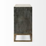 Genevieve I 39L x 16W Gray Fir Veneer And Metal Base 3 Drawer Accent Cabinet