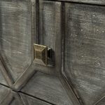 Genevieve I 39L x 16W Gray Fir Veneer And Metal Base 3 Drawer Accent Cabinet
