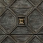 Genevieve I 39L x 16W Gray Fir Veneer And Metal Base 3 Drawer Accent Cabinet