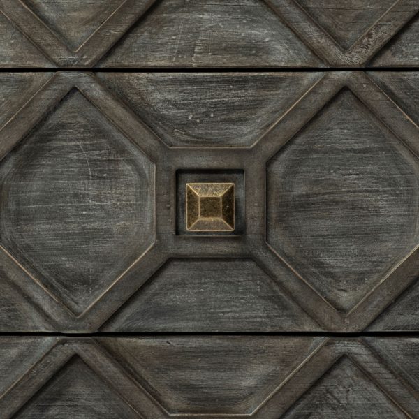 Genevieve I 39L x 16W Gray Fir Veneer And Metal Base 3 Drawer Accent Cabinet 9