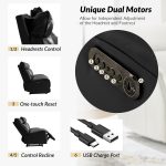 Genuine Black Leather Power Reclining Sectional with USB Ports 9 Genuine Black Leather Power Reclining Sectional with USB Ports