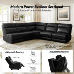 Genuine Leather Power Reclining Sectional with USB Charging 8 Genuine Leather Power Reclining Sectional with USB Charging