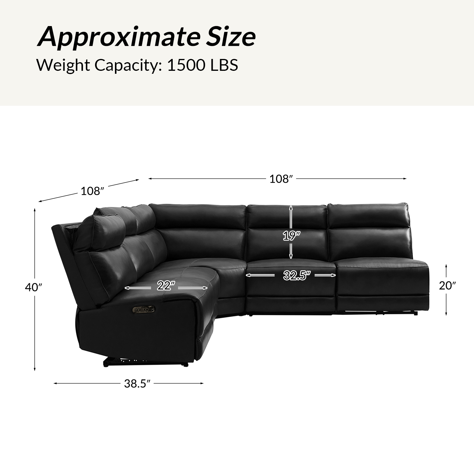 Genuine Leather Power Reclining Sectional with USB Charging 5 Genuine Leather Power Reclining Sectional with USB Charging - Image 5