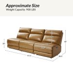 Genuine Leather Power Reclining USB Sectional