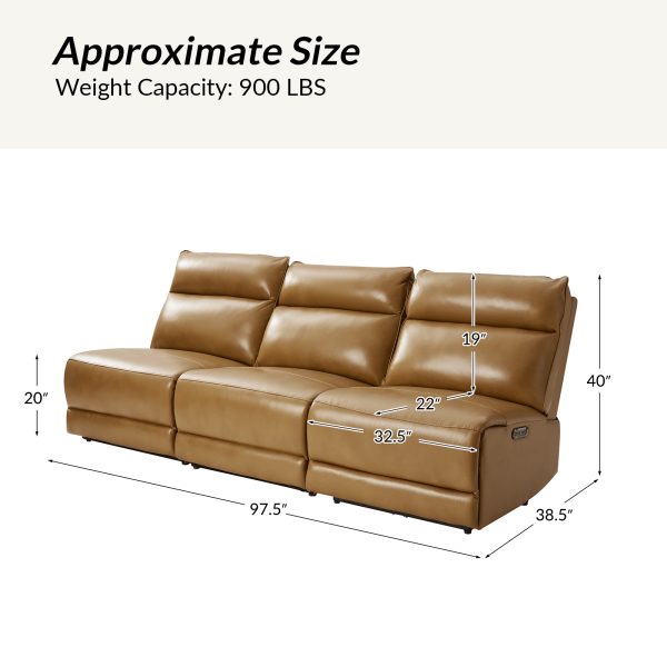 Genuine Leather Power Reclining USB Sectional 4