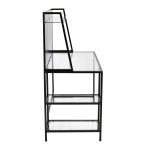 Geo Contemporary Black Metal and Glass Tiered Desk 10 Geo Contemporary Black Metal and Glass Tiered Desk