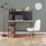 Geo Contemporary Black Steel and Natural Wood Shelf Desk 15 Geo Contemporary Black Steel and Natural Wood Shelf Desk