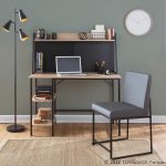 Geo Contemporary Black Steel and Natural Wood Shelf Desk 17 Geo Contemporary Black Steel and Natural Wood Shelf Desk