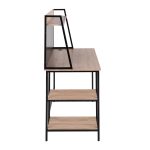 Geo Contemporary Black Steel and Natural Wood Shelf Desk 20 Geo Contemporary Black Steel and Natural Wood Shelf Desk