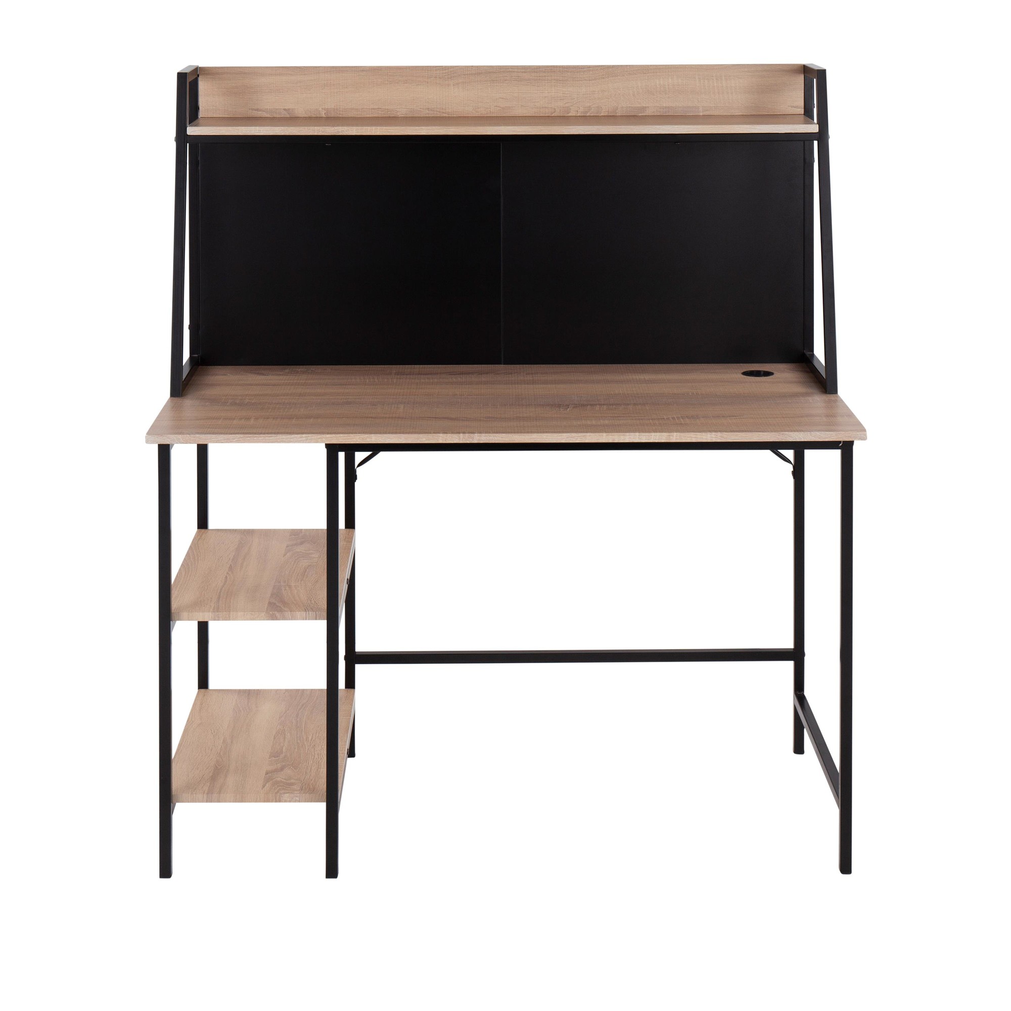 Geo Contemporary Black Steel and Natural Wood Shelf Desk 10 Geo Contemporary Black Steel and Natural Wood Shelf Desk - Image 10
