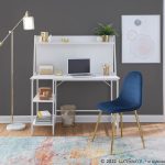 Geo Contemporary White Shelf Desk 14 Geo Contemporary White Shelf Desk