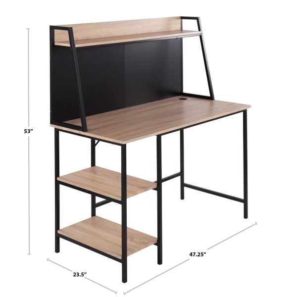 Geo Contemporary White Shelf Desk 10